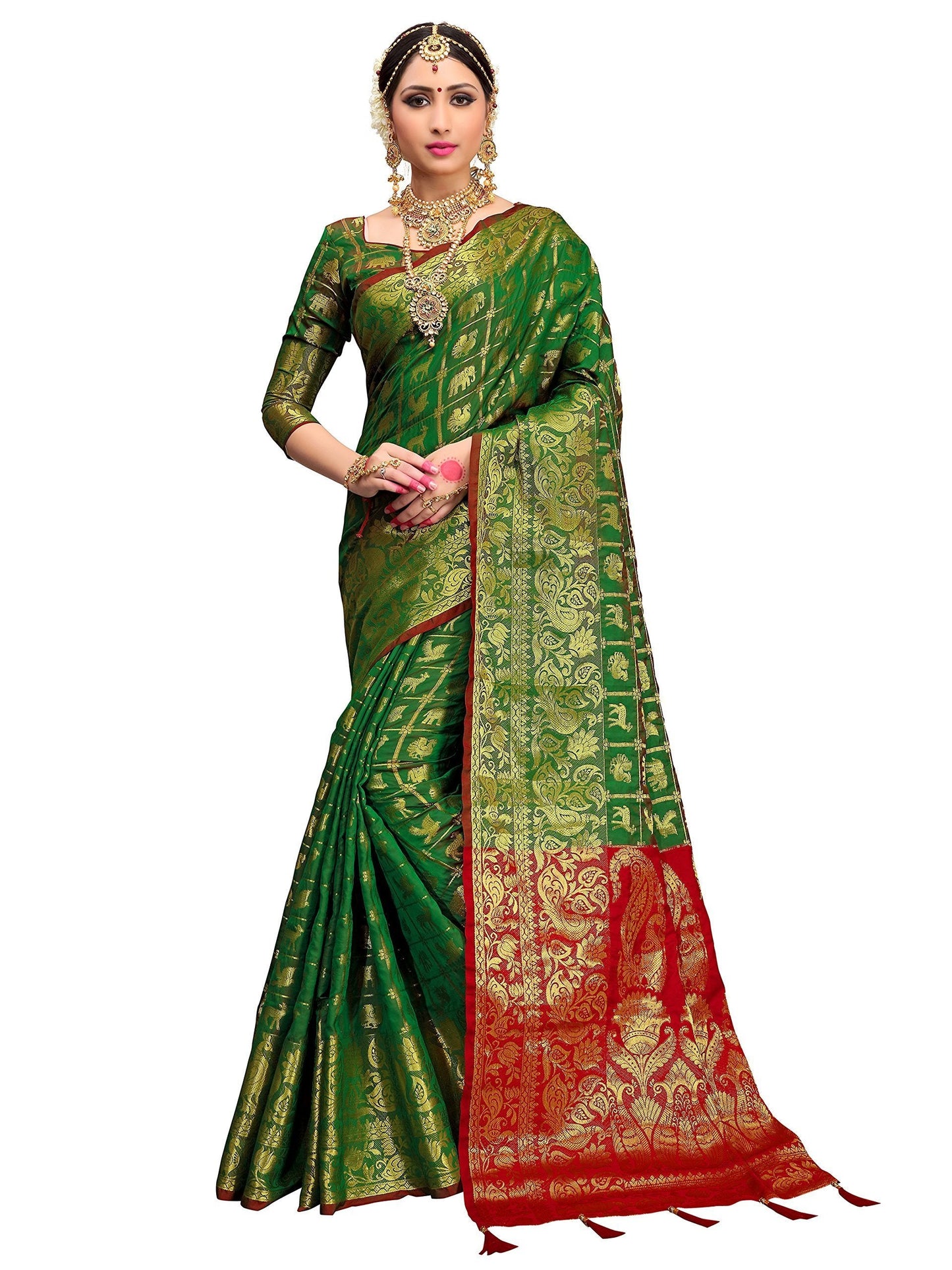 elina-fashion-sarees-for-women-patola-art-silk-woven-work-saree-l-indian-wedding-ethnic-sari-with-blouse-piece-green-1