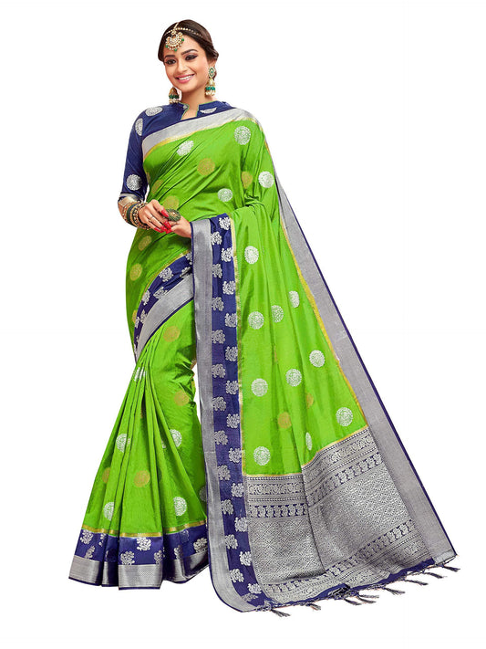 sarees-for-women-banarasi-art-silk-l-tradional-indian-wedding-diwali-gift-sari-with-unstitched-blouse-green