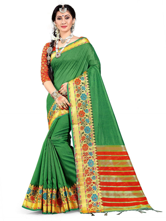 elina-fashion-sarees-women-cotton-silk-woven-saree-l-indian-wedding-gift-sari-unstitched-blouse-4