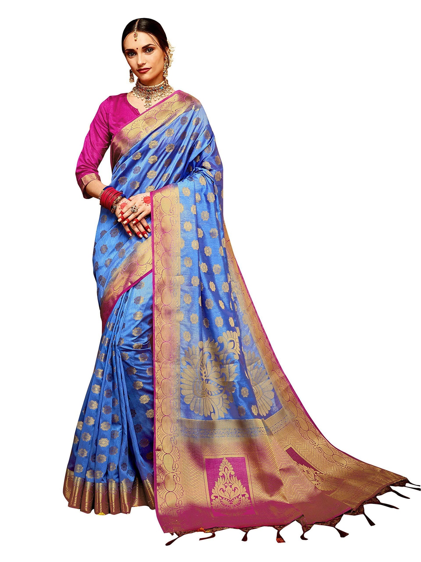 sarees-for-women-banarasi-art-silk-woven-saree-l-indian-wedding-gift-sari-with-unstitched-blouse-blue