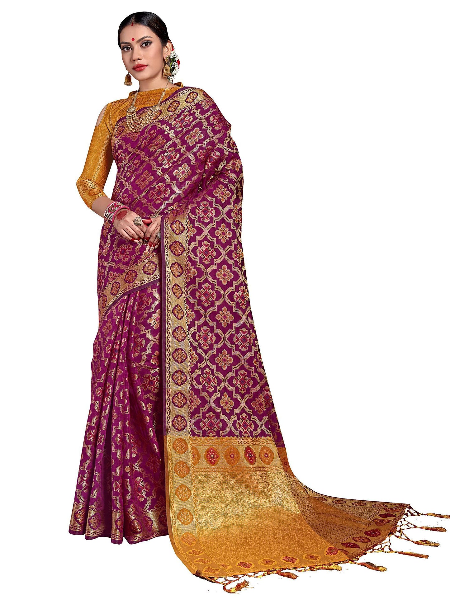 sarees-for-women-banarasi-patola-art-silk-woven-saree-l-indian-ethnic-wedding-gift-sari-with-unstitched-blouse-purple-1