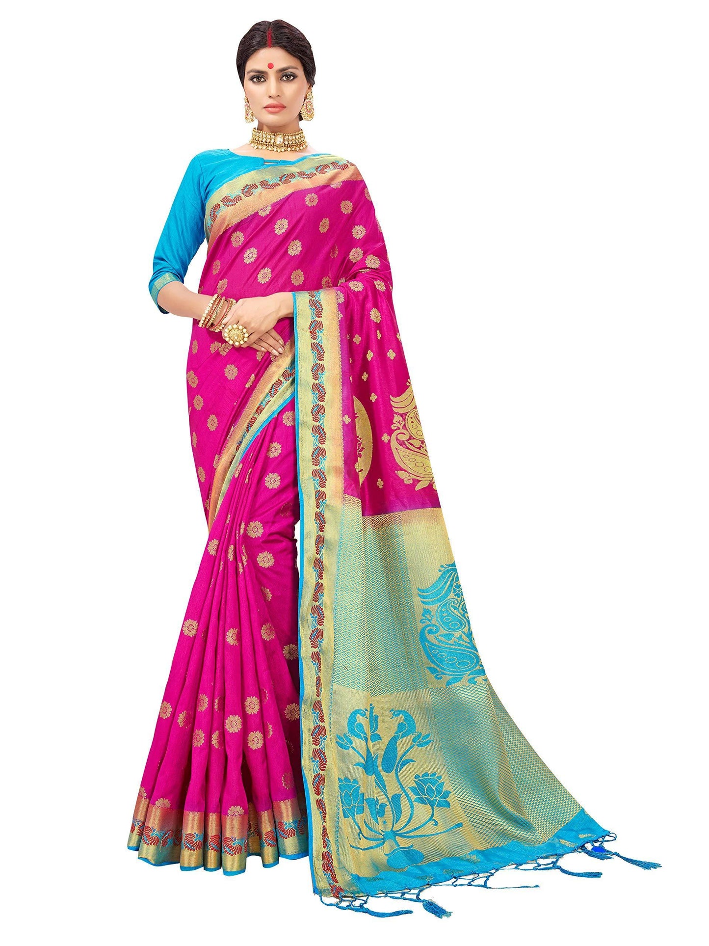 sarees-for-women-banarasi-art-silk-saree-l-indian-ethnic-wedding-diwali-gift-sari-with-unstitched-blouse-pink