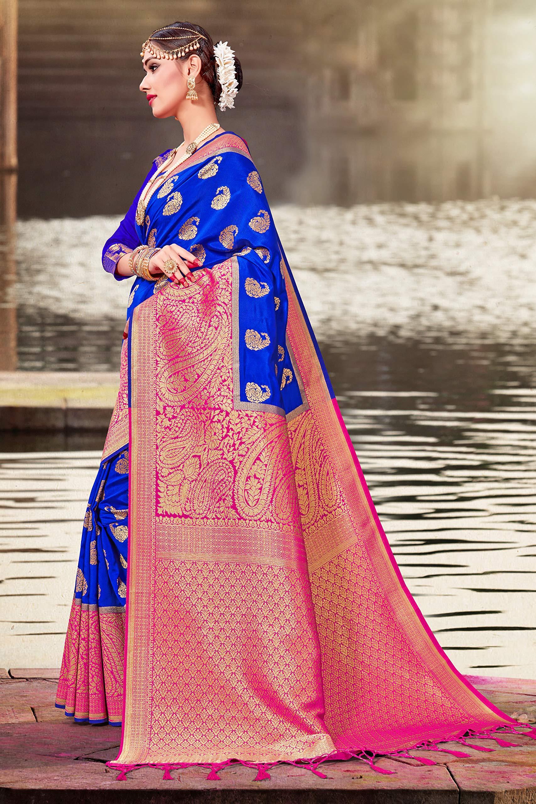 sarees-for-women-banarasi-art-silk-woven-saree-l-indian-wedding-traditional-wear-sari-and-blouse-2