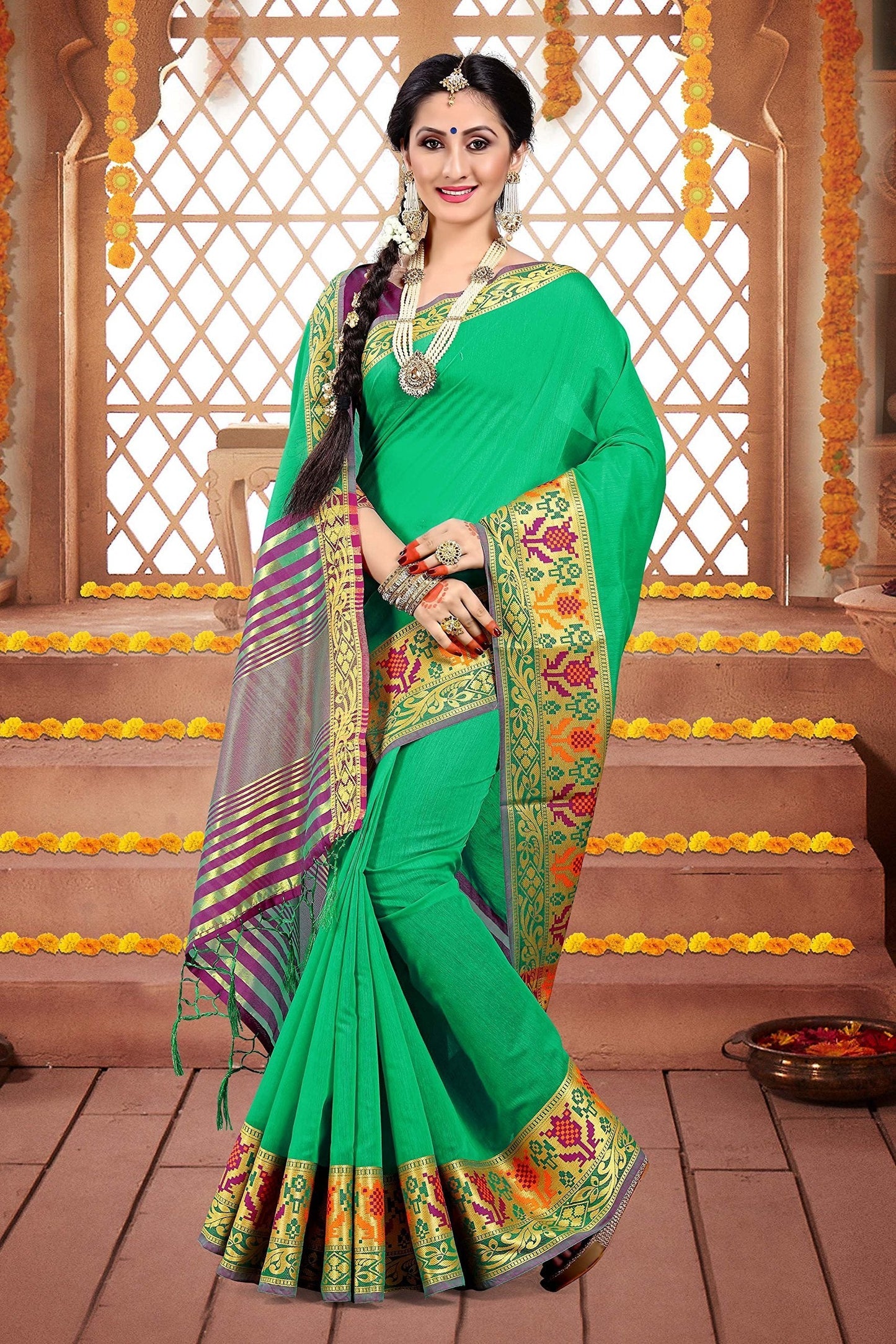 elina-fashion-sarees-women-cotton-silk-woven-saree-l-indian-wedding-gift-sari-unstitched-blouse