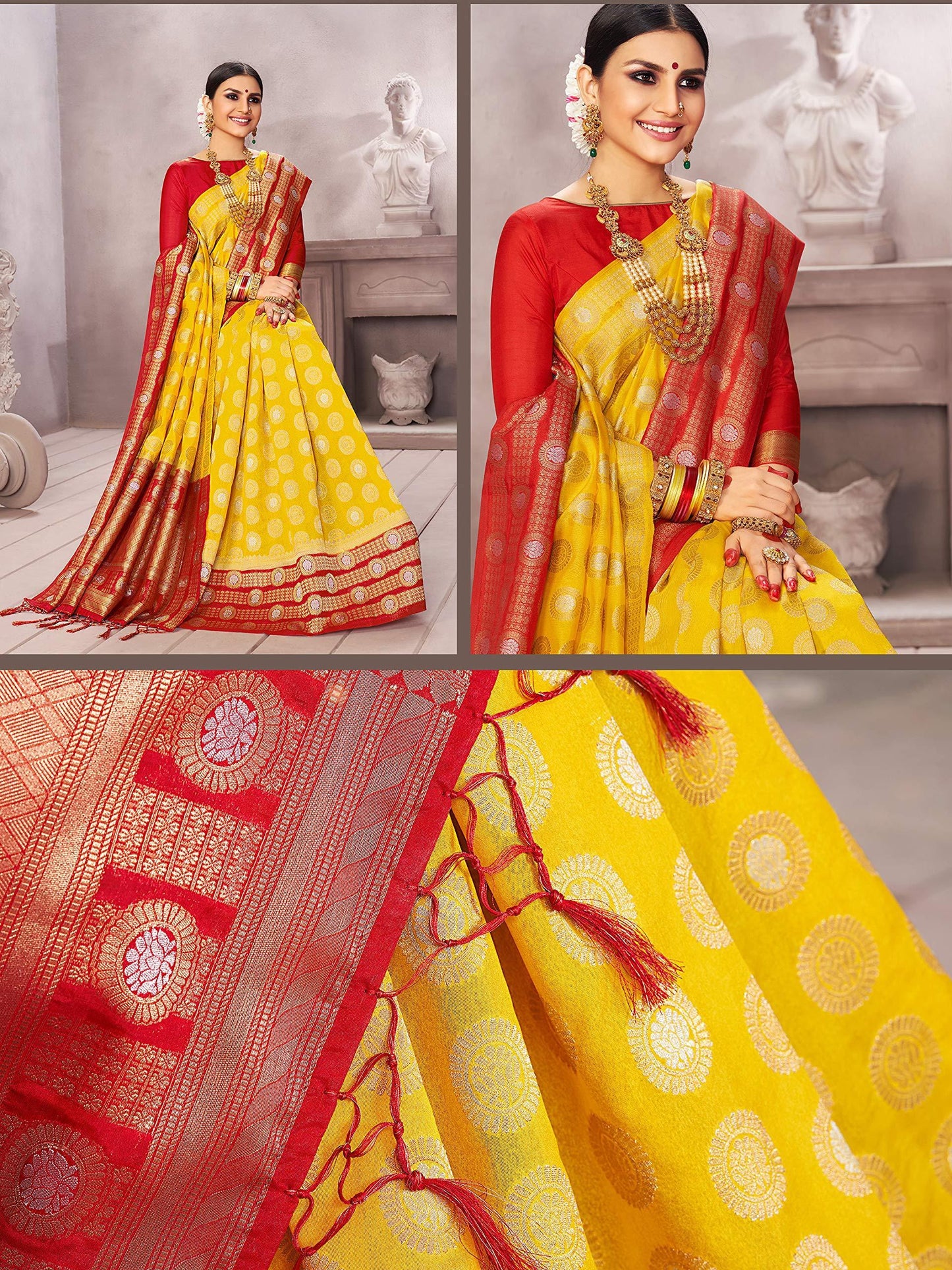 sarees-for-women-linen-banarasi-art-silk-l-indian-rakhi-wedding-diwali-gift-sari-with-unstitched-blouse-yellow