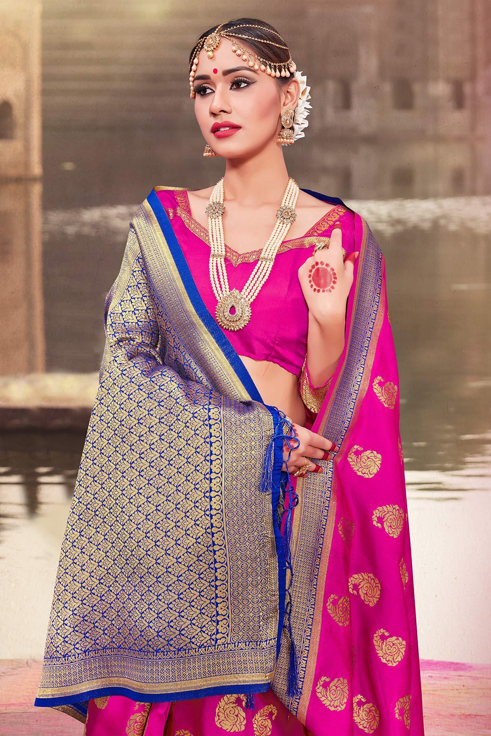 sarees-for-women-banarasi-art-silk-woven-saree-l-indian-wedding-traditional-wear-sari-and-blouse-4