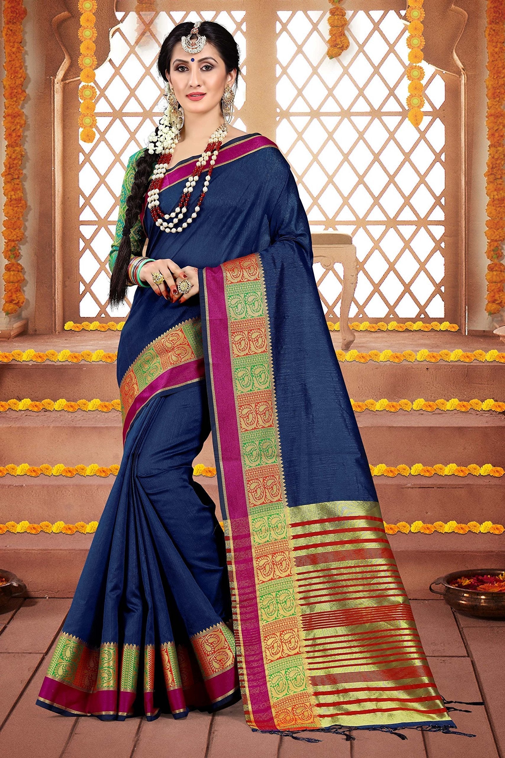 elina-fashion-sarees-women-cotton-silk-woven-saree-l-indian-wedding-gift-sari-unstitched-blouse-9