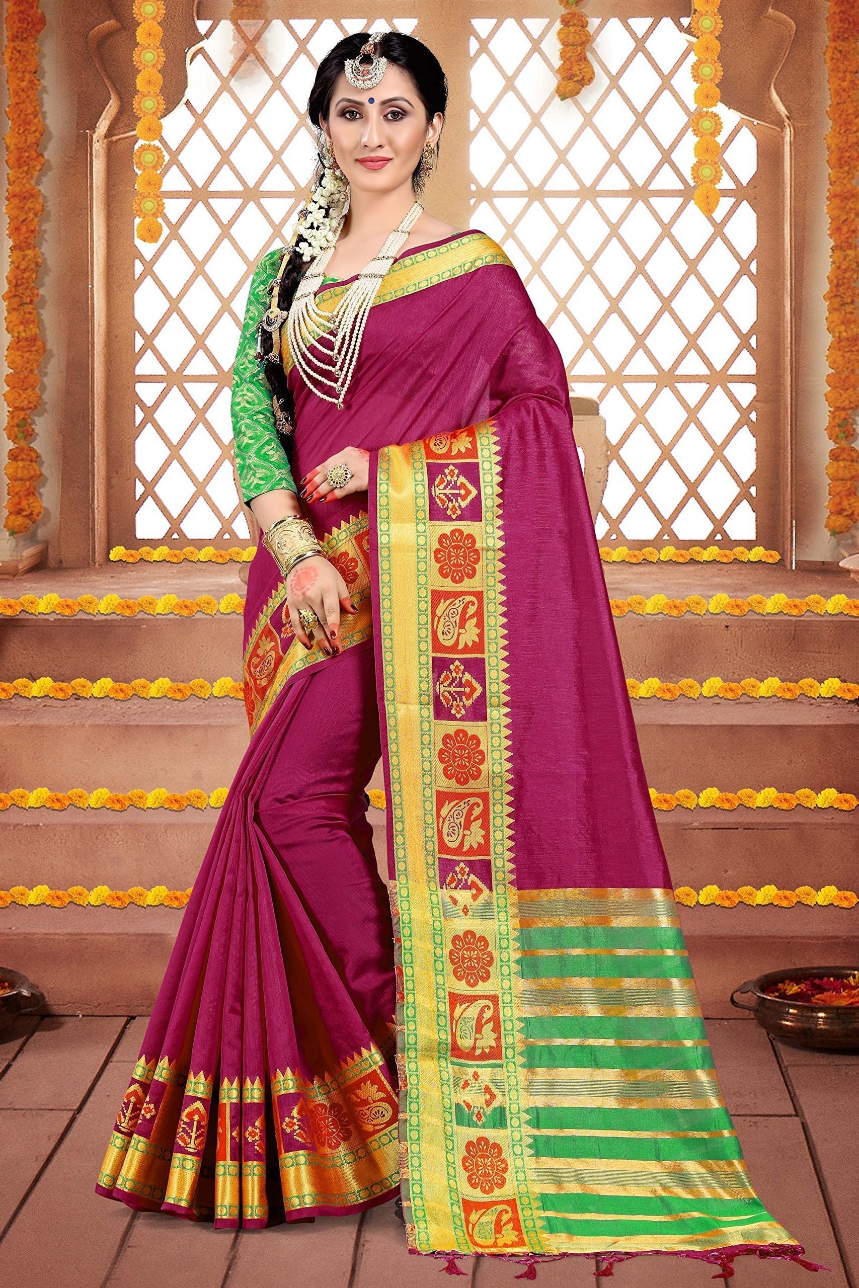 elina-fashion-sarees-women-cotton-silk-woven-saree-l-indian-wedding-gift-sari-un-stitched-blouse-1