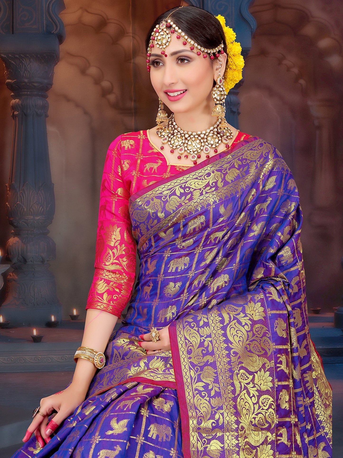 elina-fashion-sarees-for-women-patola-art-silk-woven-work-saree-l-indian-bollywood-wedding-ethnic-sari-with-blouse-piece-purple