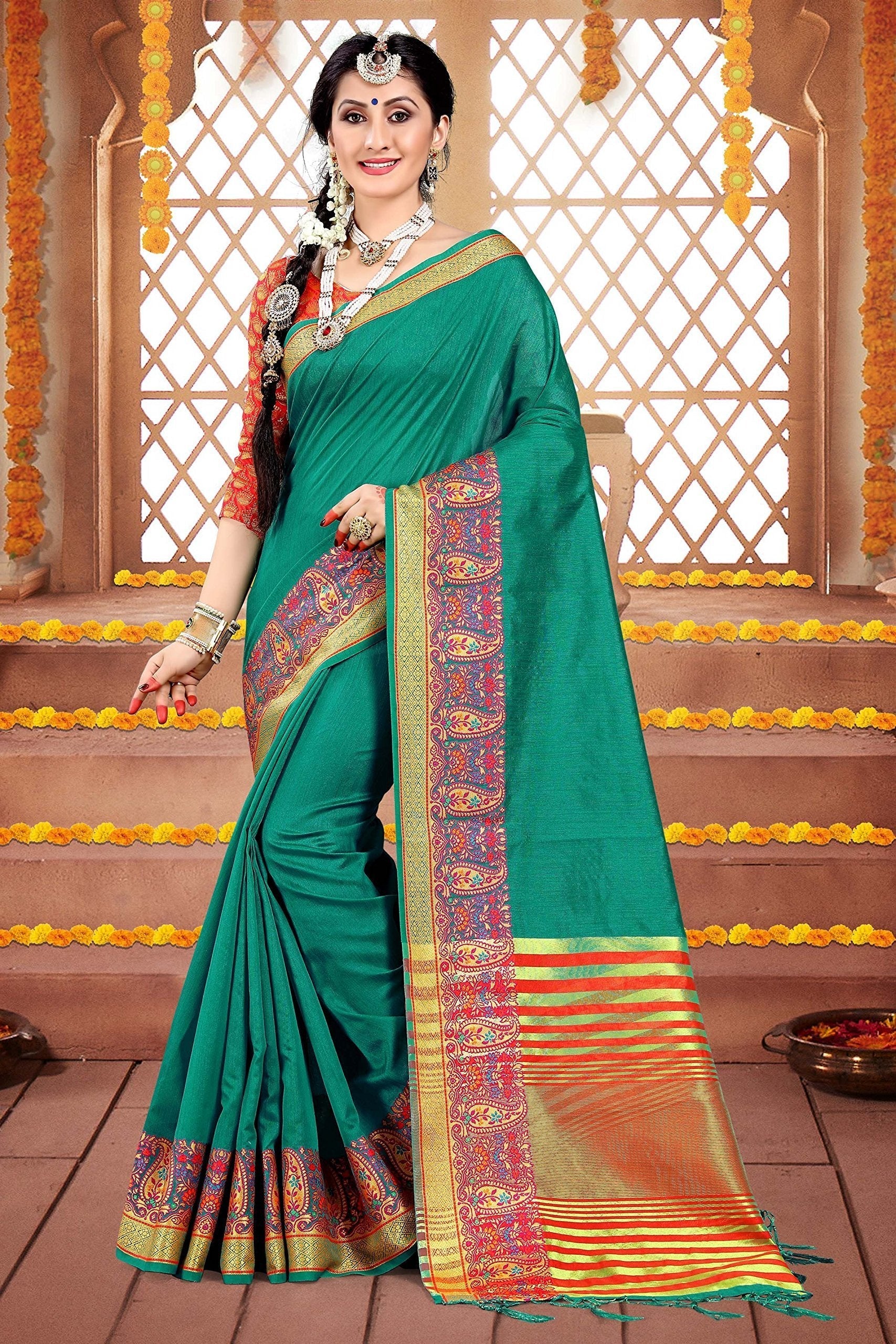 elina-fashion-sarees-women-cotton-silk-woven-saree-l-indian-wedding-gift-sari-unstitched-blouse-3