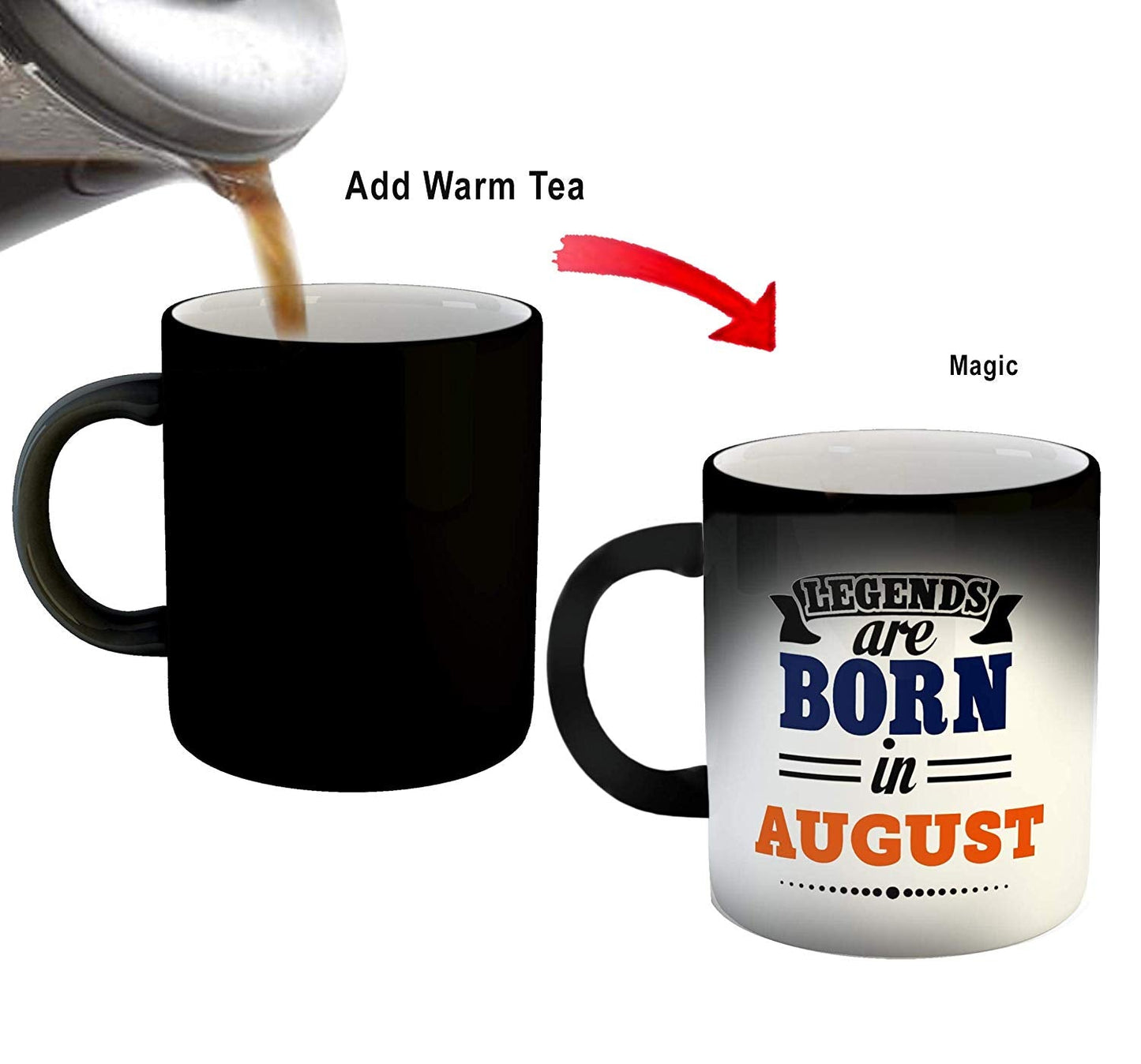 Legends are Born in August Color Changing Coffee Magic Mug