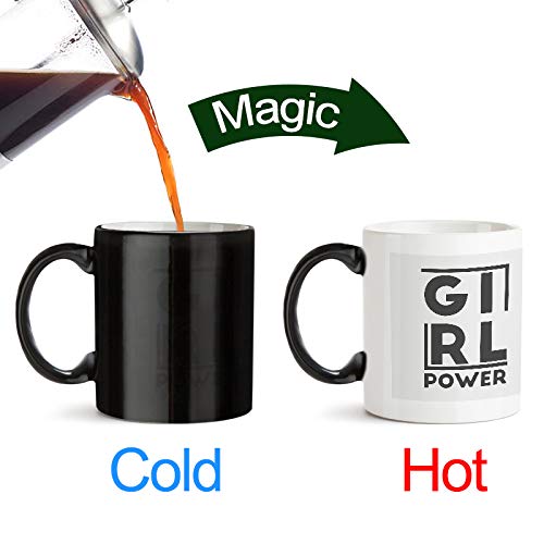 Girl Power  - Amazing Designed Black Magic Coffee Mug(330 ml - Design Appears with hot Fluid)