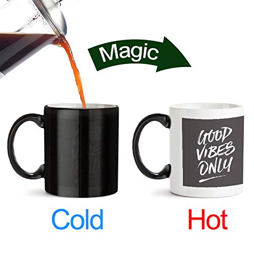 Good Vibes only- Amazing Designed Black Magic Coffee Mug(330 ml - Design Appears with hot Fluid)