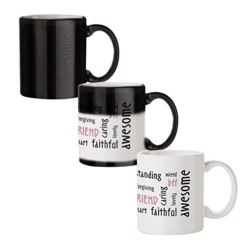 Best Friends Quote Designed Black Magic Coffee Mug(330 ml - Design Appears with hot Fluid)