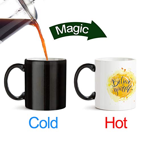 Believe in Yourself Designed Black Magic Coffee Mug(330 ml - Design Appears with hot Fluid)