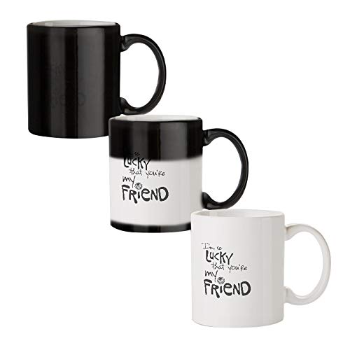 I am Lucky That You are My Friend Designed Black Magic Coffee Mug