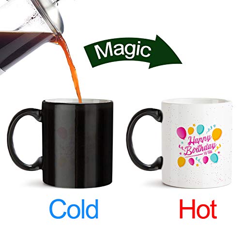 Black Black Magic Mug(325 ml)- Happy Birthday to You|Design Appears on Pouring hot Liquid