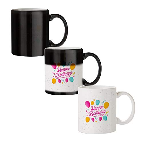 Black Black Magic Mug(325 ml)- Happy Birthday to You|Design Appears on Pouring hot Liquid