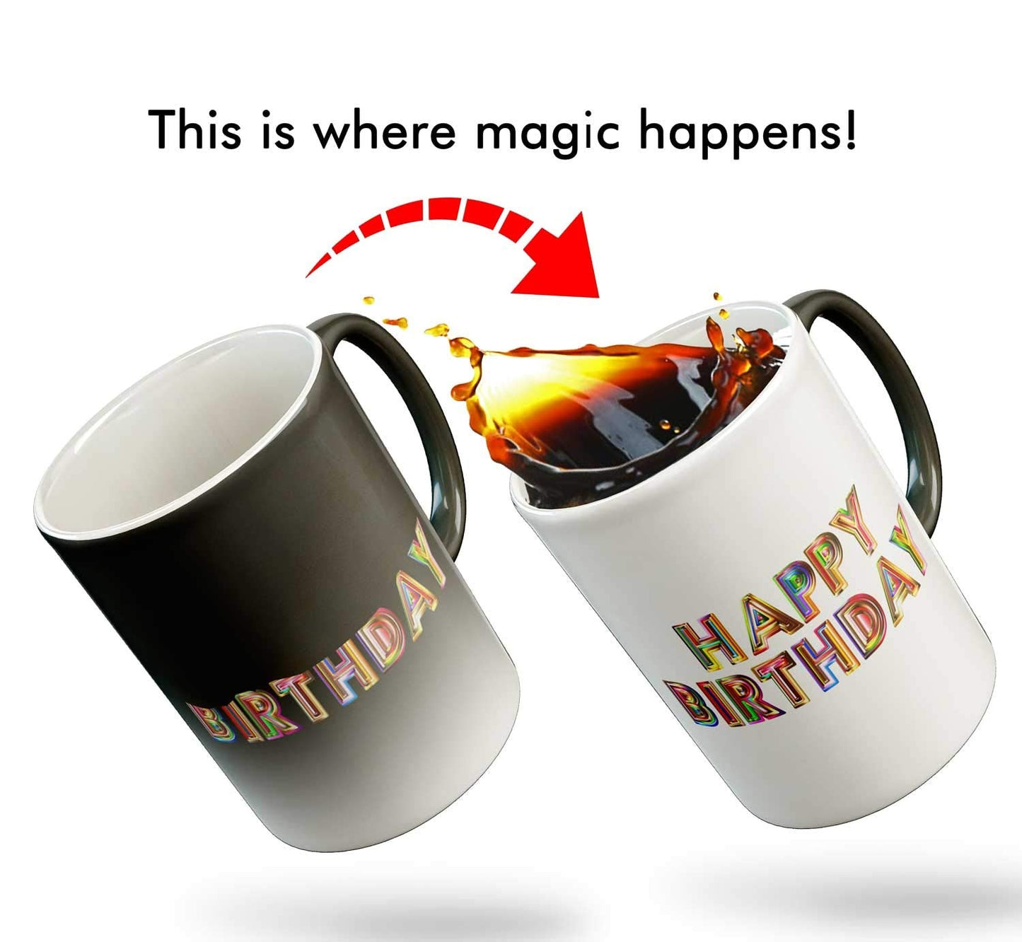 Happy Birthday Creative Color Changing Coffee Magic Mug