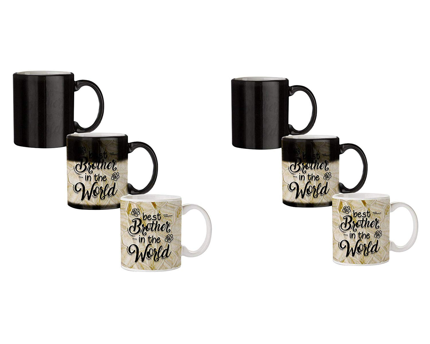 Best Brother - Amazing Designed Black Magic Coffee Mug(330 ml - Design Appears with hot Fluid)