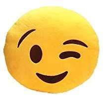 CUTTY Smiley Thick Plush Pillow Round Cushion - WIDE SMILE