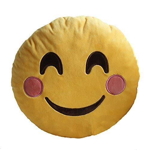 Blush Smiley Thick Plush Pillow Round Cushion Pillow Stuffed /Gift for Kids/for Birthday Gift