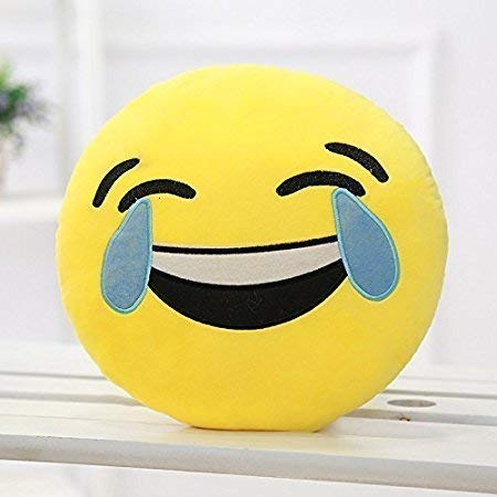 Laughing Tears Smiley Thick Plush Pillow Round Cushion Pillow