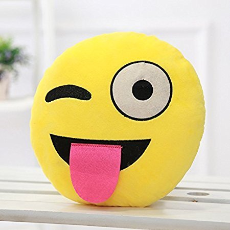 Naughty Smiley Thick Plush Pillow Round Cushion Pillow Stuffed /Gift for Kids/for Birthday Gift