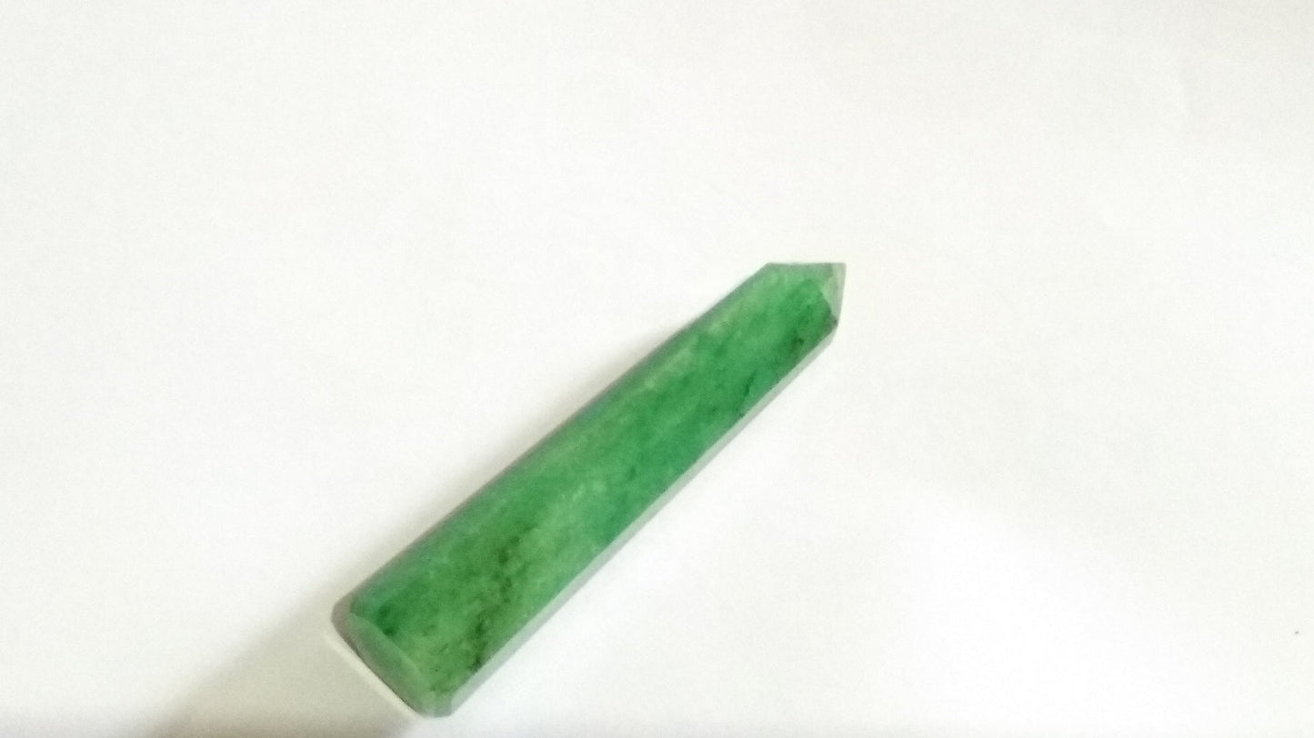 Gemstones Green Aventurine Obelisk Tower Jumbo Facet Aura Rock Crystal Natural Polished Earth Wand Spirit