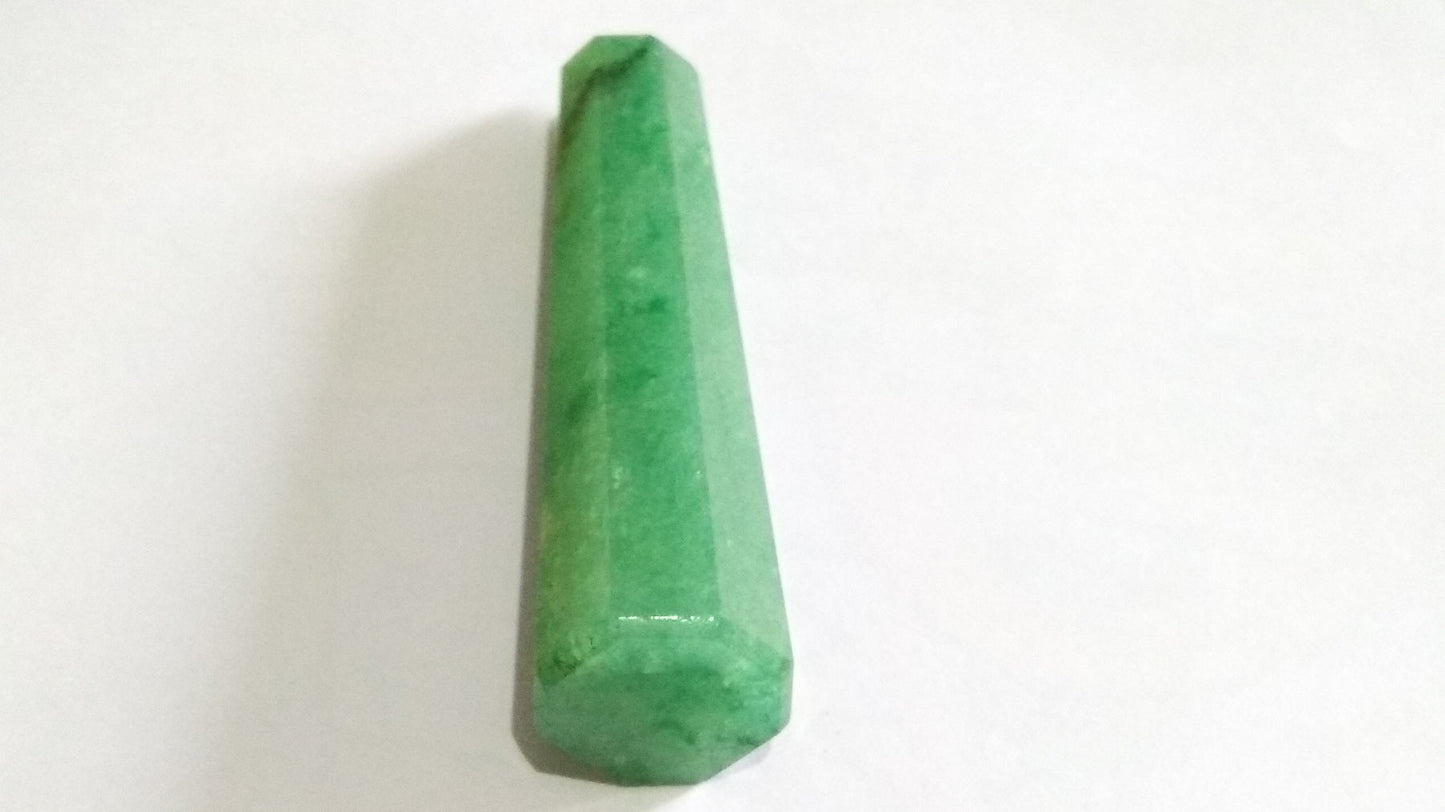 Gemstones Green Aventurine Obelisk Tower Jumbo Facet Aura Rock Crystal Natural Polished Earth Wand Spirit