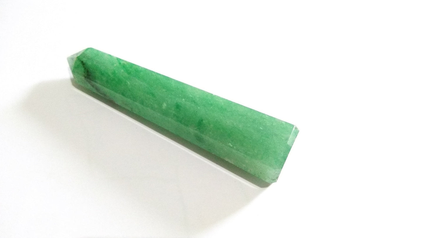 Gemstones Green Aventurine Obelisk Tower Jumbo Facet Aura Rock Crystal Natural Polished Earth Wand Spirit