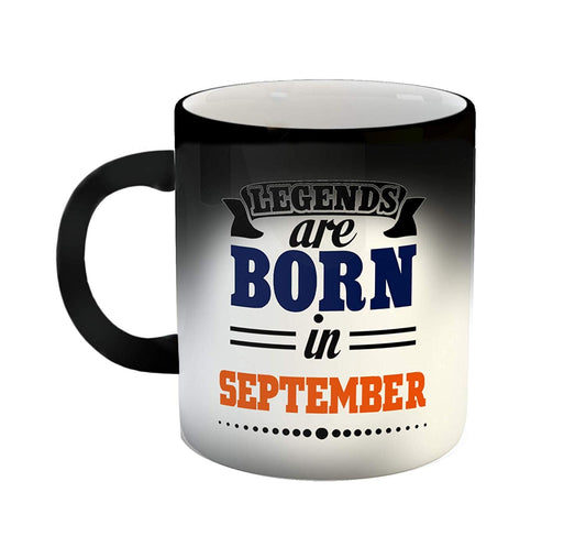 Legends are Born in September Color Changing Coffee Magic Mug