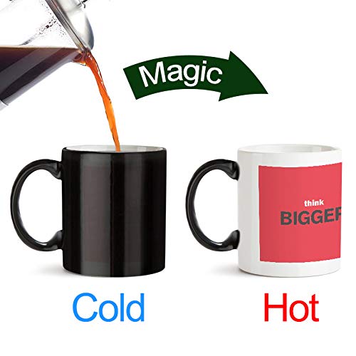 Think Bigger - Amazing Designed Black Magic Coffee Mug(330 ml - Design Appears with hot Fluid)