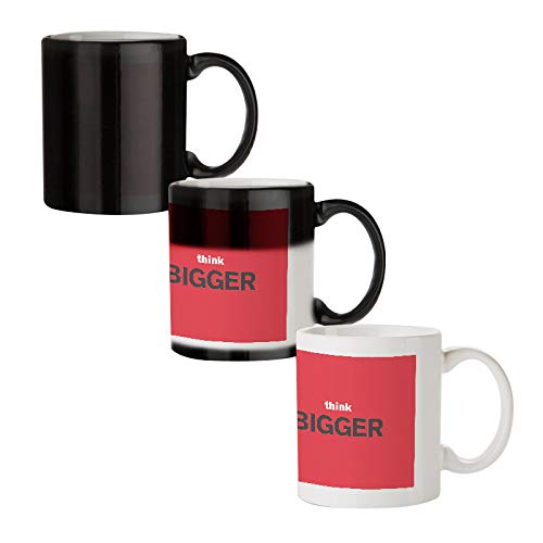 Think Bigger - Amazing Designed Black Magic Coffee Mug(330 ml - Design Appears with hot Fluid)