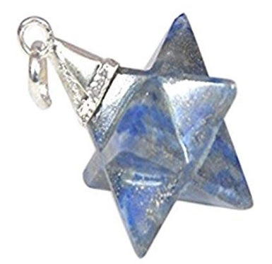 Lapis Lazuli 8 Point Star Merkaba Pendant Sacred Geometry Healing Chakra Balancing A+