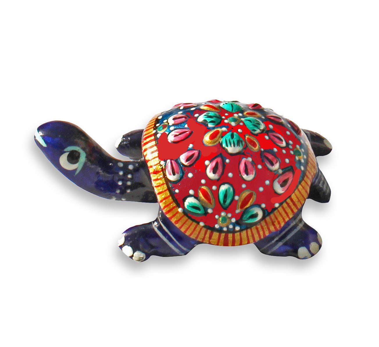 Rastogi Handicrafts Set of 2 Luck Charm and FengShui Item Centerpiece Lucky Sea Turtle-Unique Metal Work Tortoise Figurine-Good Luck Charm Home & Table Decor 2.5" Size