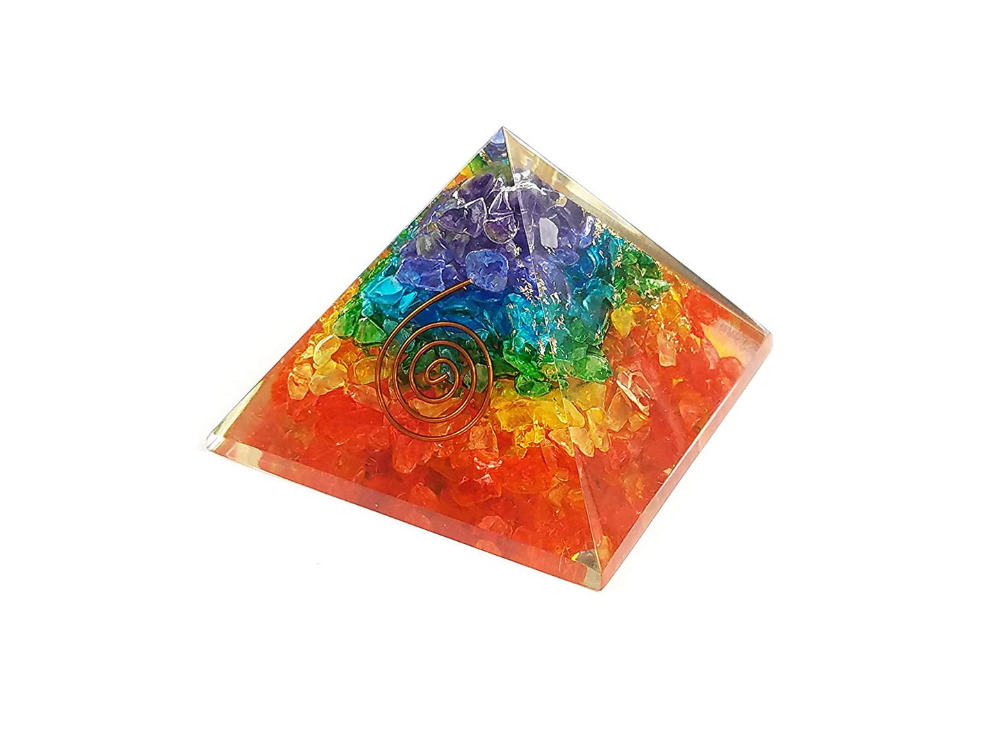 Wholesalegemshop Energy Generator Orgone Pyramid for Emf Protection & Healing- meditation orgonite crystal chakra pyramids