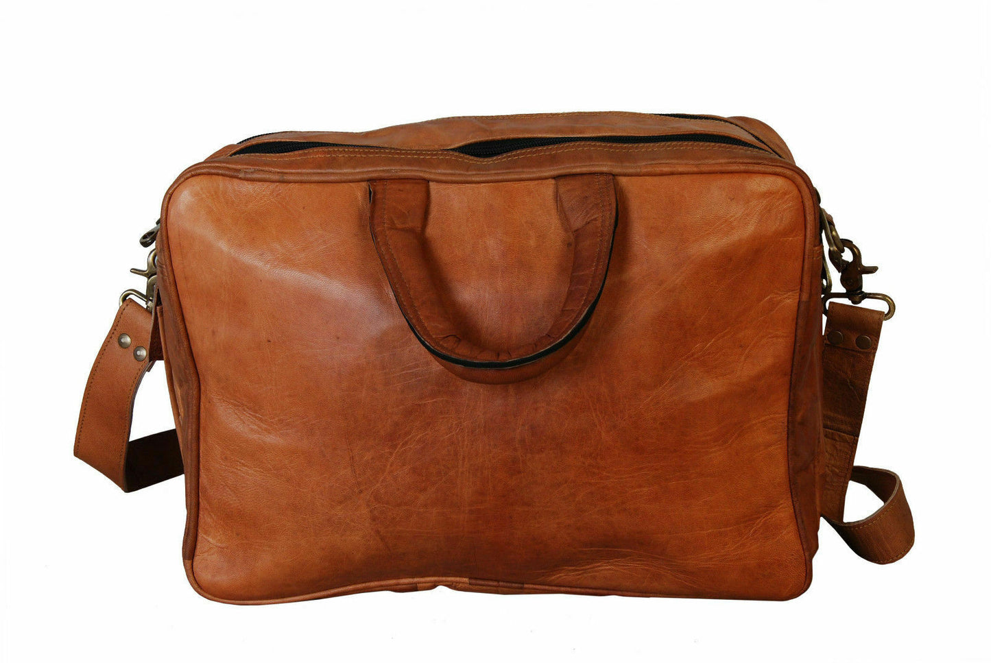 Men's Office Vintage Leather Messenger Laptop Briefcase Satchel Man's Bag Brown