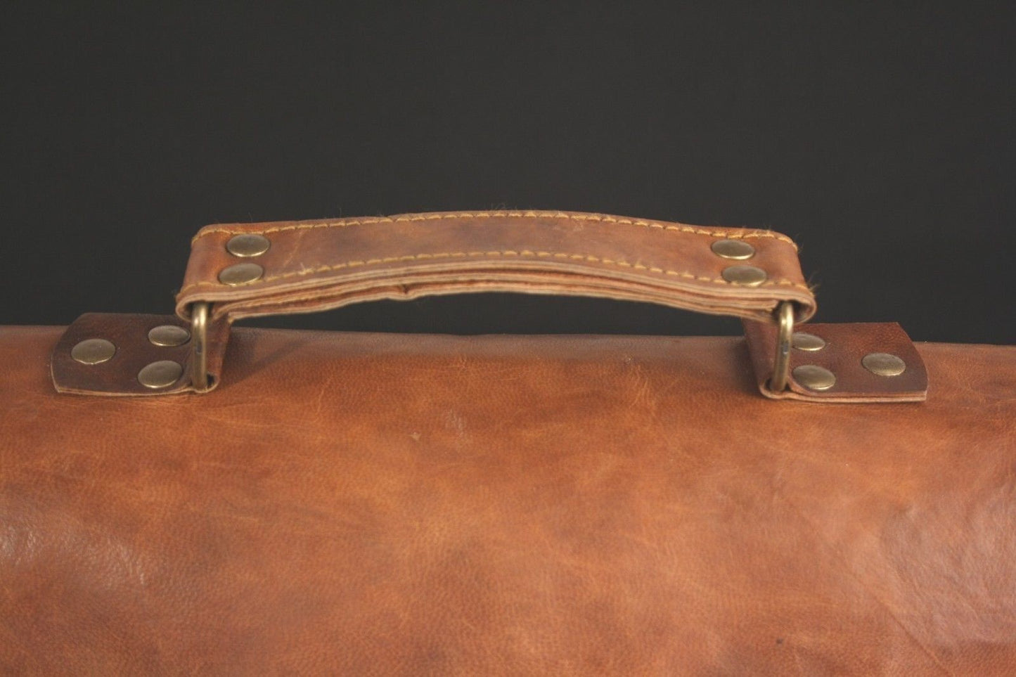 Mens 15" leather laptop messenger bag