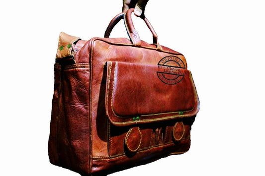 Office Men's Genuine Leather Vintage Laptop Messenger Briefcase Bag