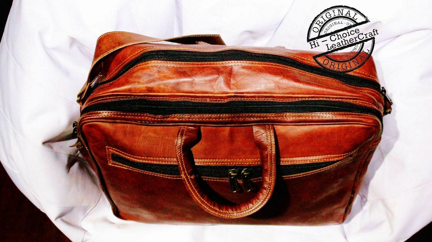 Office Men's Genuine Leather Vintage Laptop Messenger Briefcase Bag