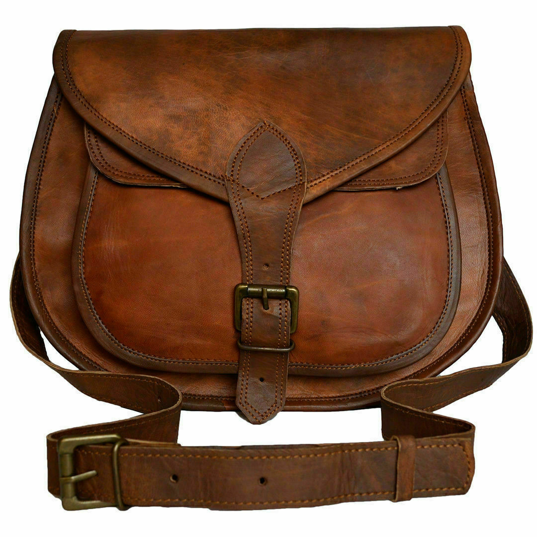 Women Vintage Brown Leather Messenger Cross Body Bag Handmade Hobo Purse