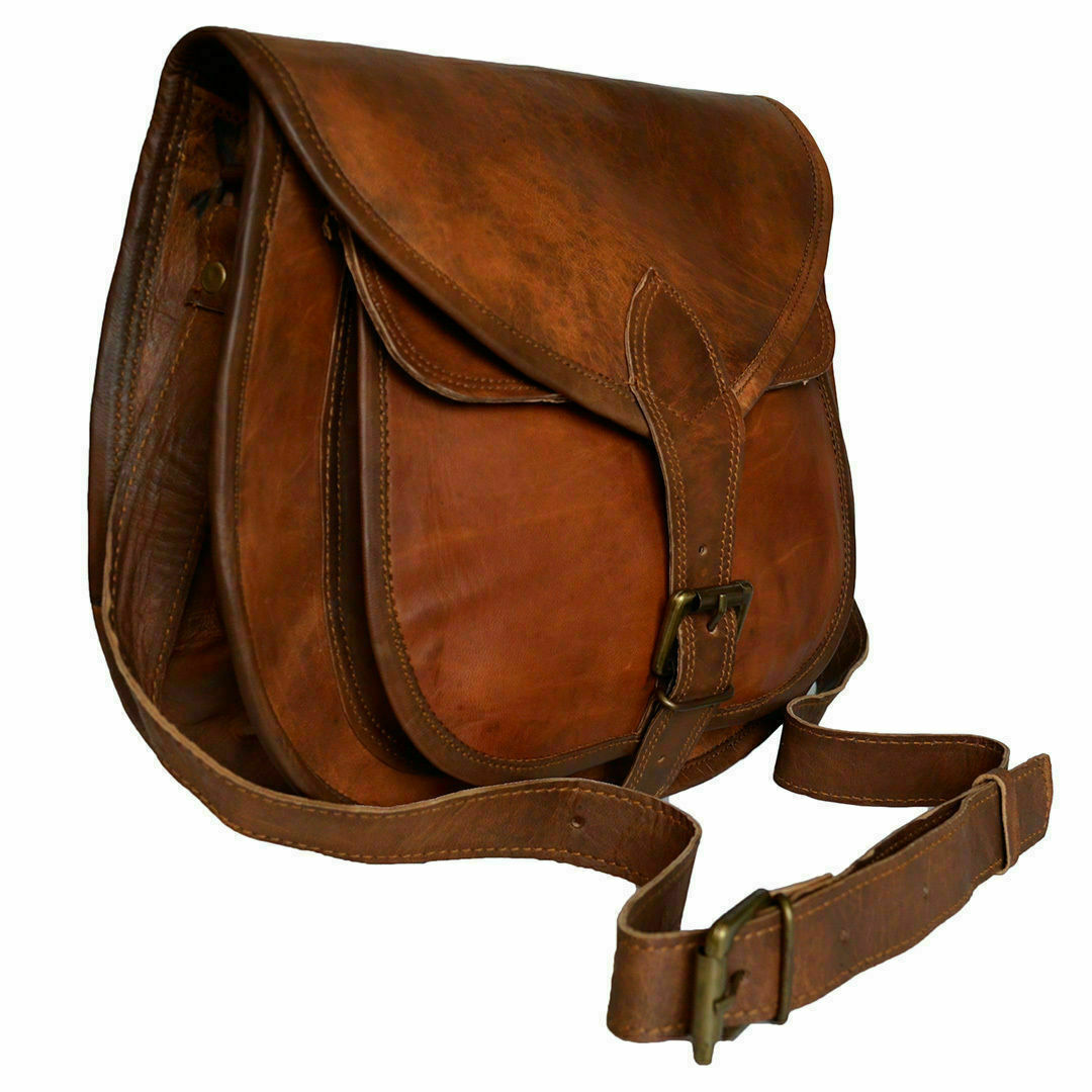 Women Vintage Brown Leather Messenger Cross Body Bag Handmade Hobo Purse