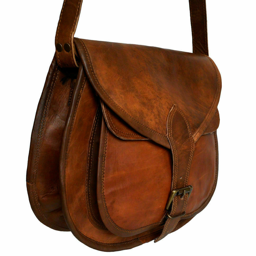 Women Vintage Brown Leather Messenger Cross Body Bag Handmade Hobo Purse