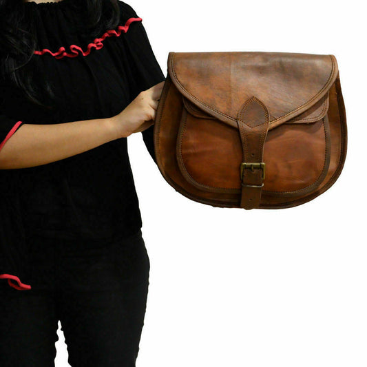 Women Vintage Brown Leather Messenger Cross Body Bag Handmade Hobo Purse