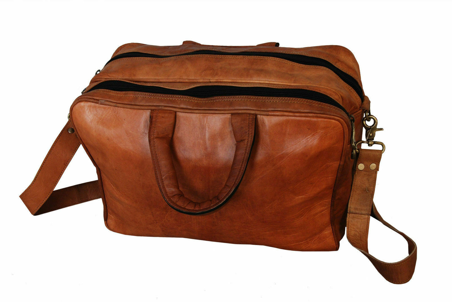 Men's Office Vintage Leather Messenger Laptop Briefcase Satchel Man's Bag Brown