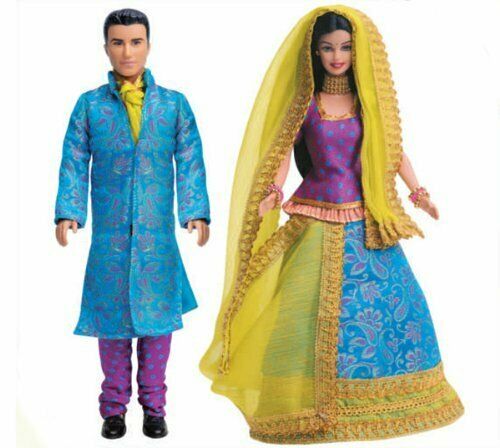 Barbie and Ken in India (Dress Color may vary)