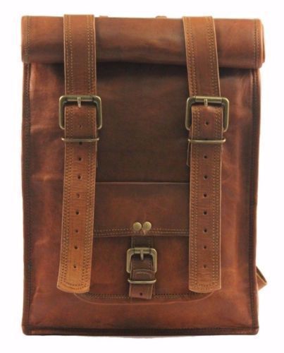 leather rucksack travel hiking backpack for traveler men and women