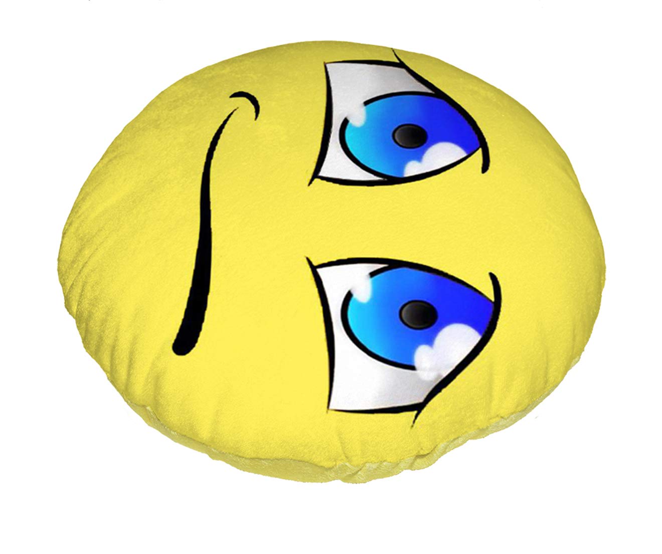 Velvet Fabric StylishSleepy Nature Soft Toys Emoji Cushion, 11x11-inches (Multicolour)